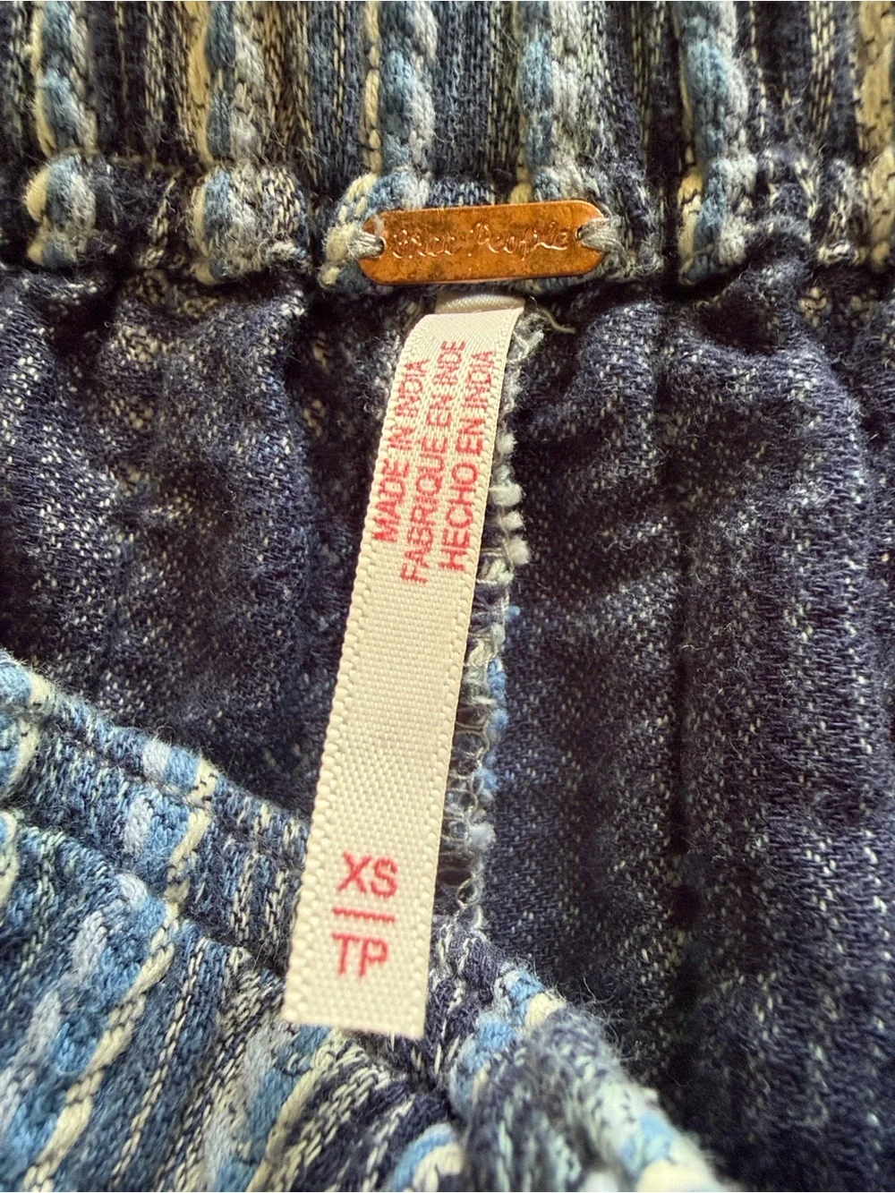 Free People Blue & White Striped Pants